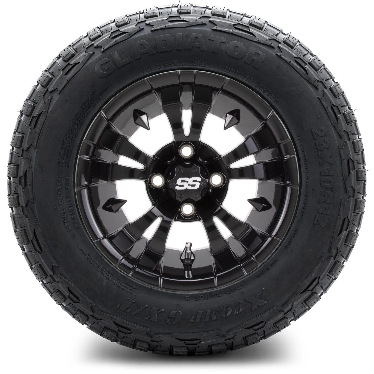 MODZ® 12" Vampire Glossy Black - Lifted Tires and Wheels Combo