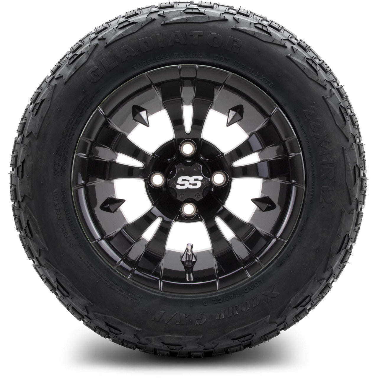 MODZ® 12" Vampire Glossy Black - Lifted Tires and Wheels Combo