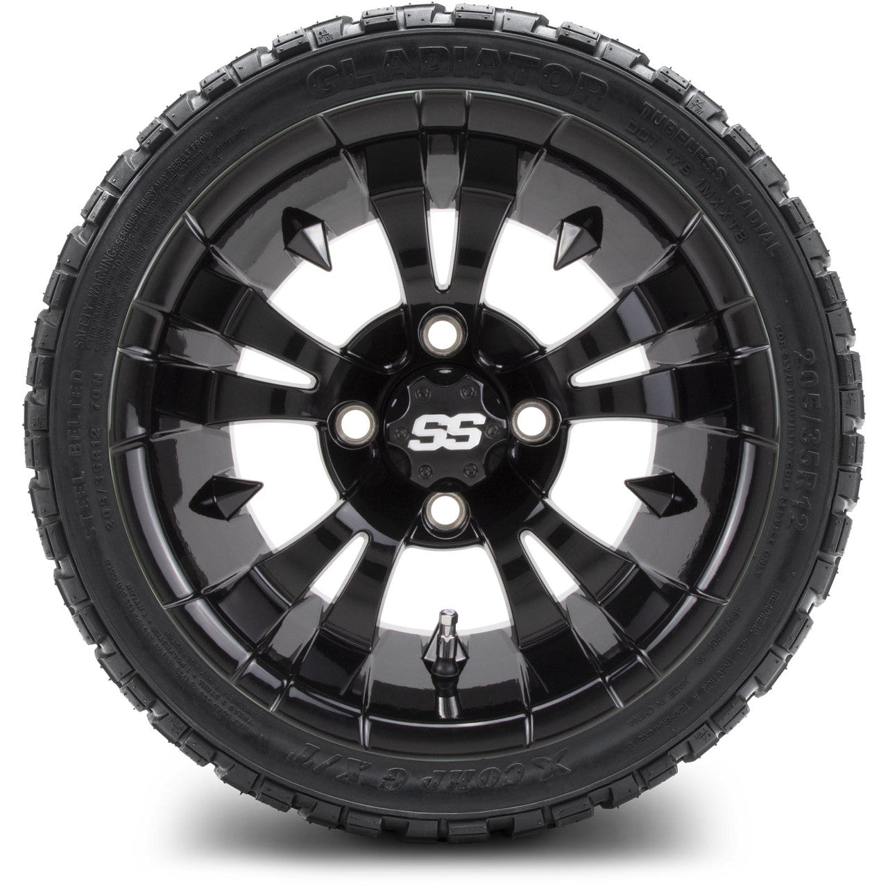 MODZ® 12" Vampire Glossy Black - LowPro Tires and Wheels Combo