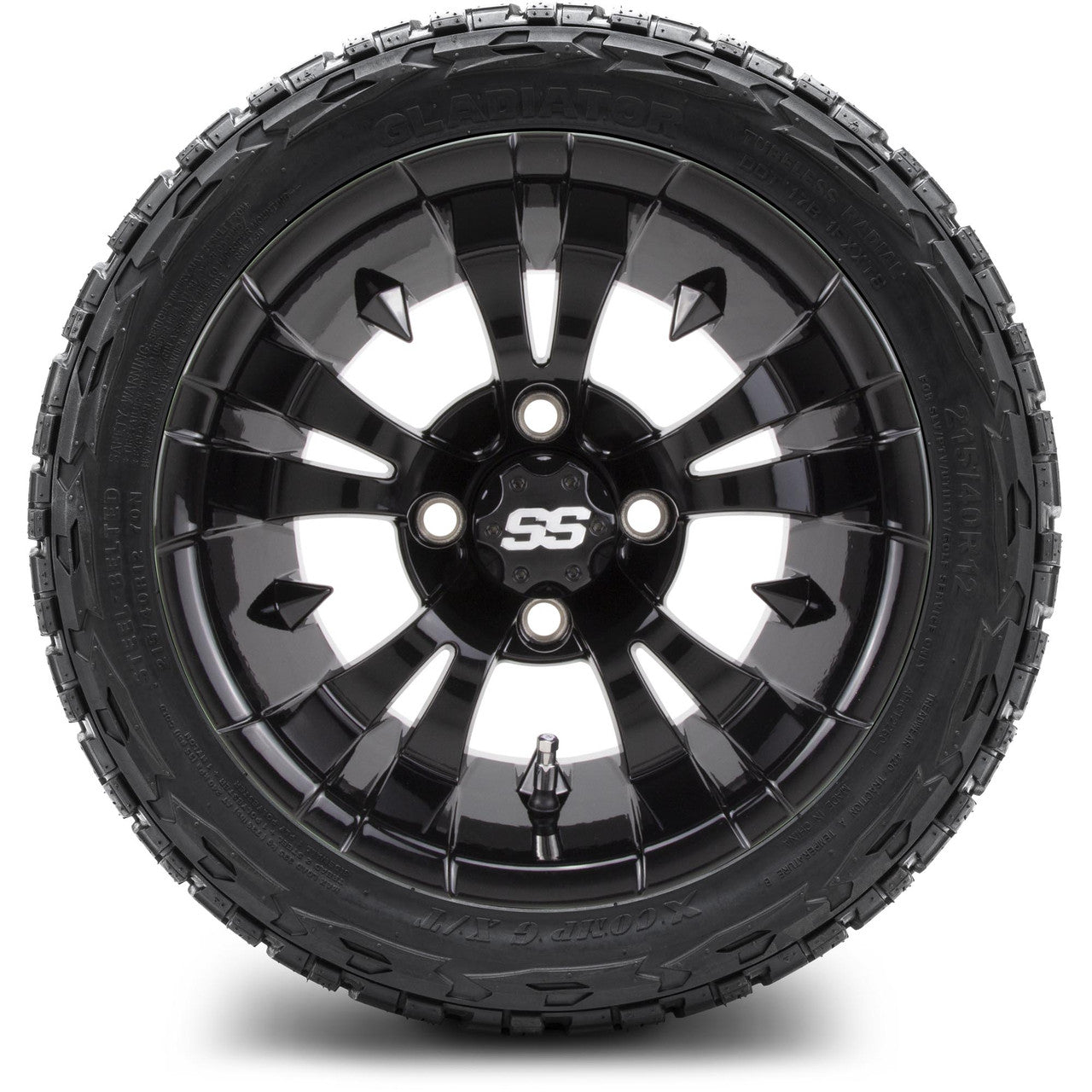 MODZ® 12" Vampire Glossy Black - LowPro Tires and Wheels Combo