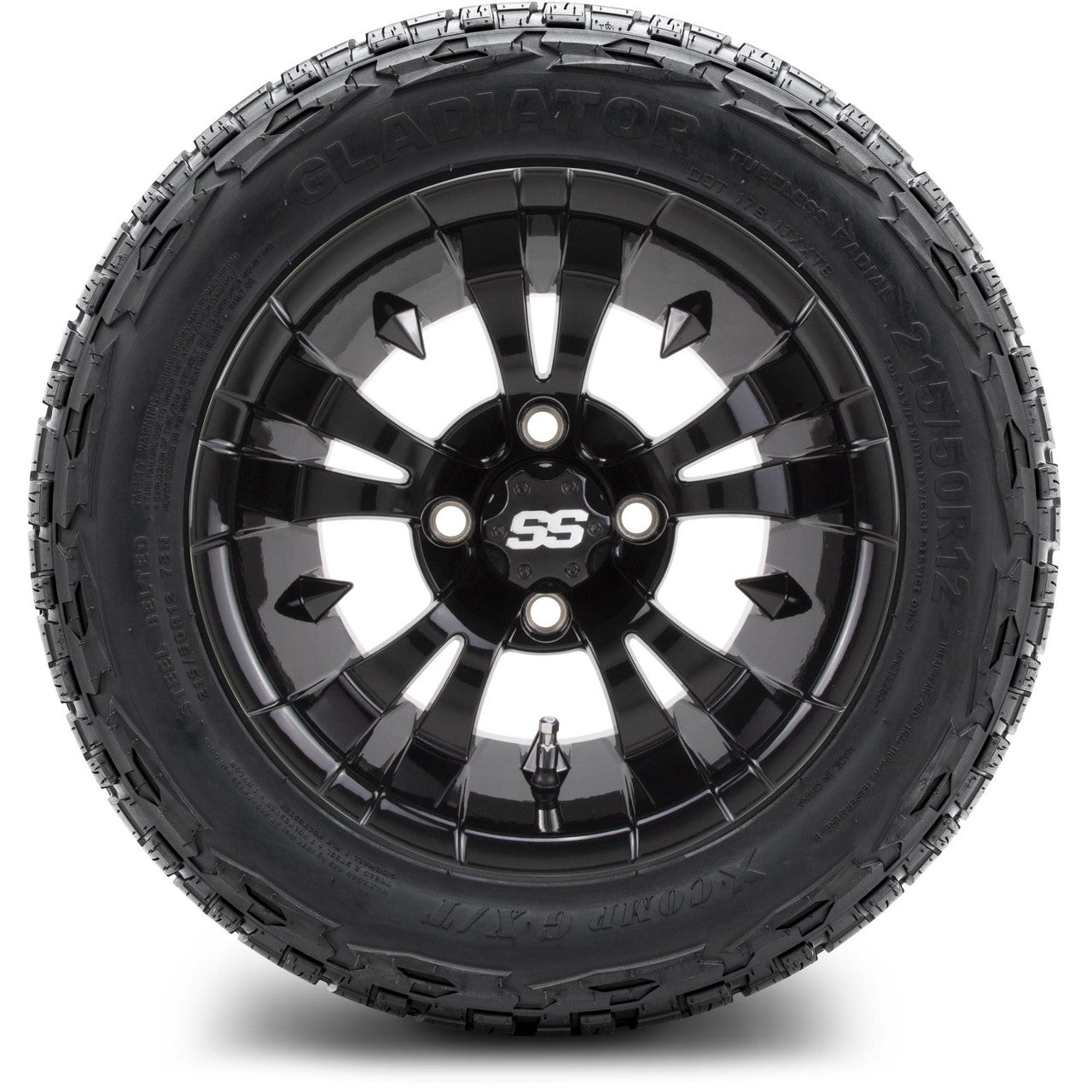 MODZ® 12" Vampire Glossy Black - Lifted Tires and Wheels Combo