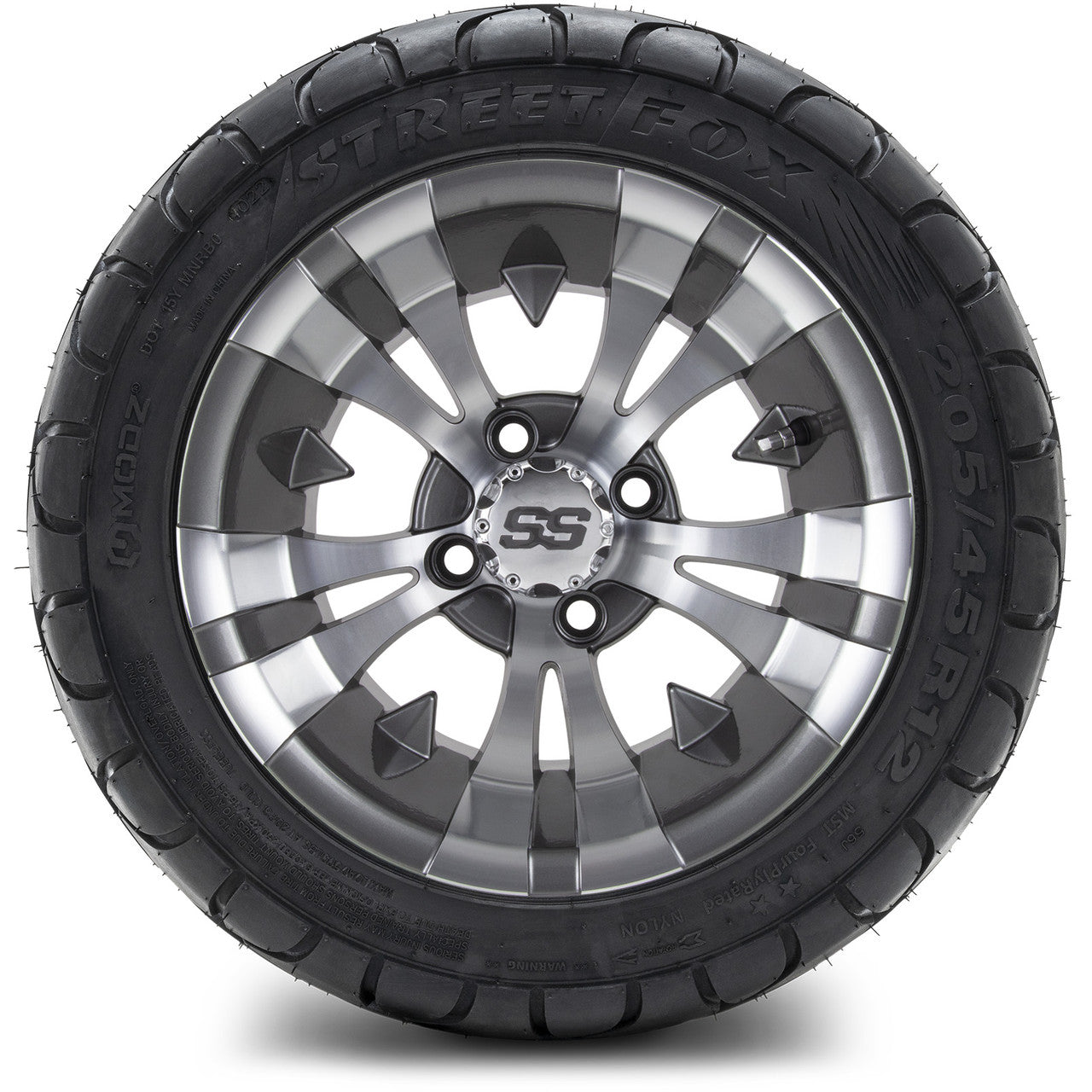 MODZ® 12" Vampire Gunmetal - LowPro Tires and Wheels Combo