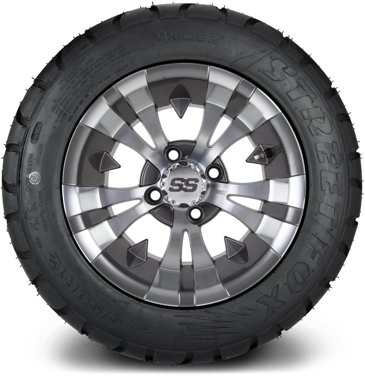 MODZ® 12" Vampire Gunmetal - LowPro Tires and Wheels Combo