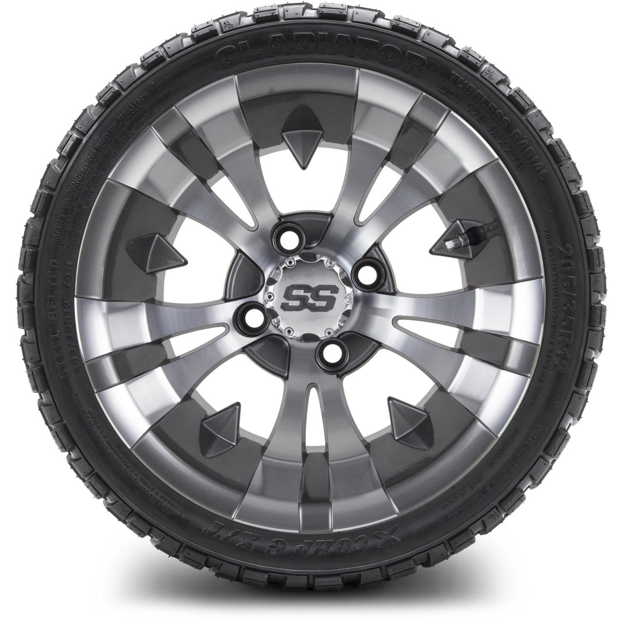 MODZ® 12" Vampire Gunmetal - LowPro Tires and Wheels Combo