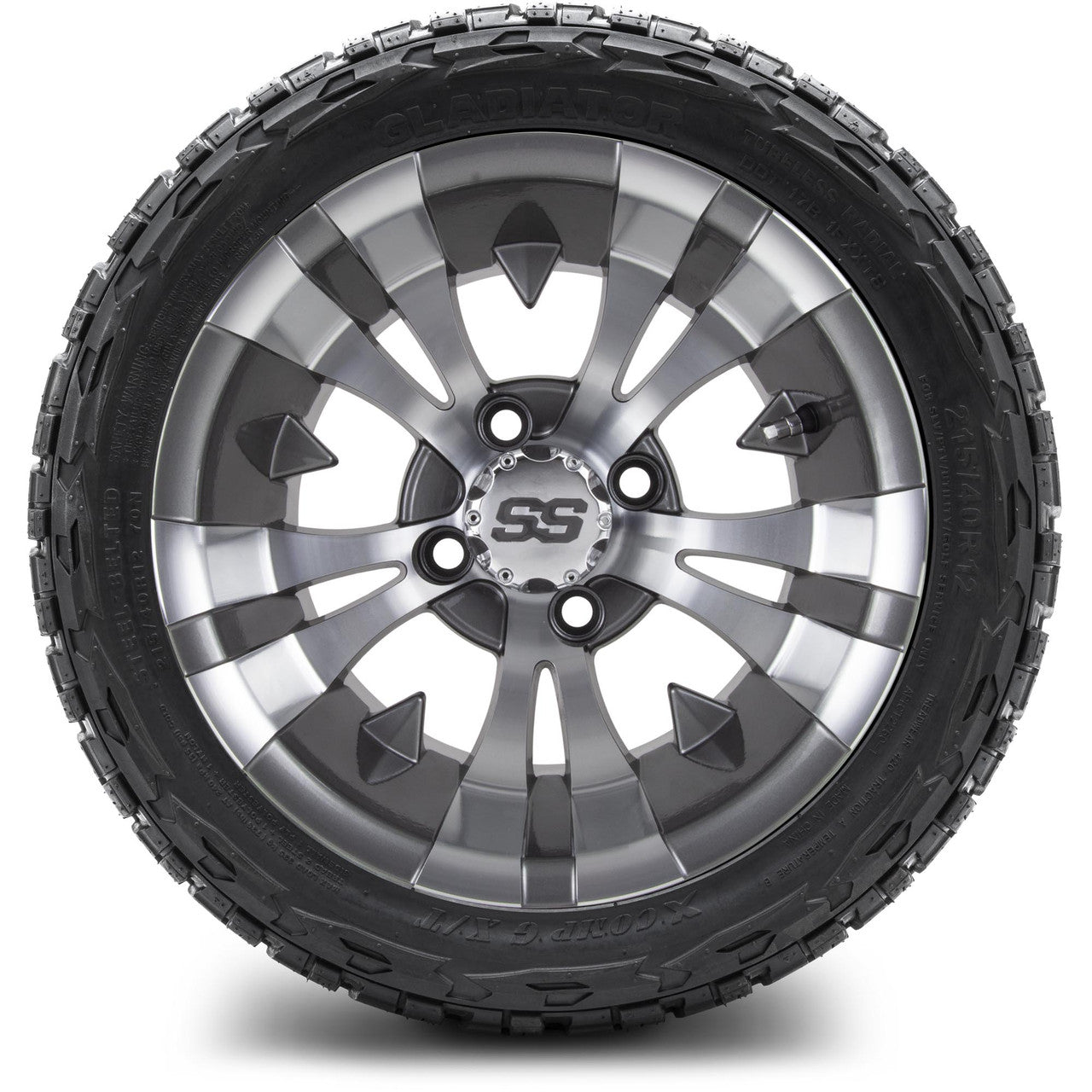 MODZ® 12" Vampire Gunmetal - LowPro Tires and Wheels Combo