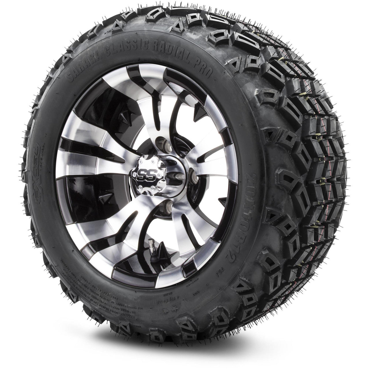 MODZ® 12" Vampire Machined Black - Lifted Tires and Wheels Combo