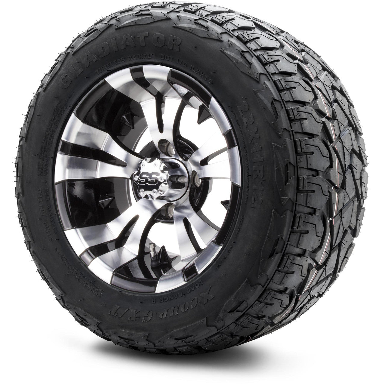 MODZ® 12" Vampire Machined Black - Lifted Tires and Wheels Combo
