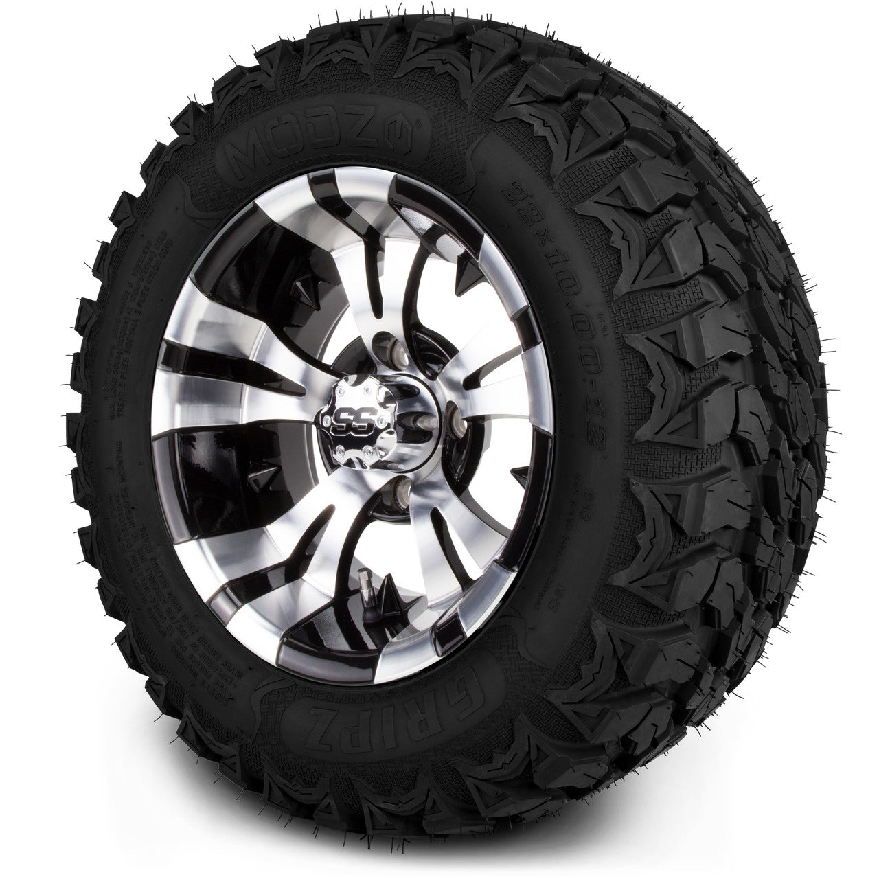 MODZ® 12" Vampire Machined Black - Lifted Tires and Wheels Combo