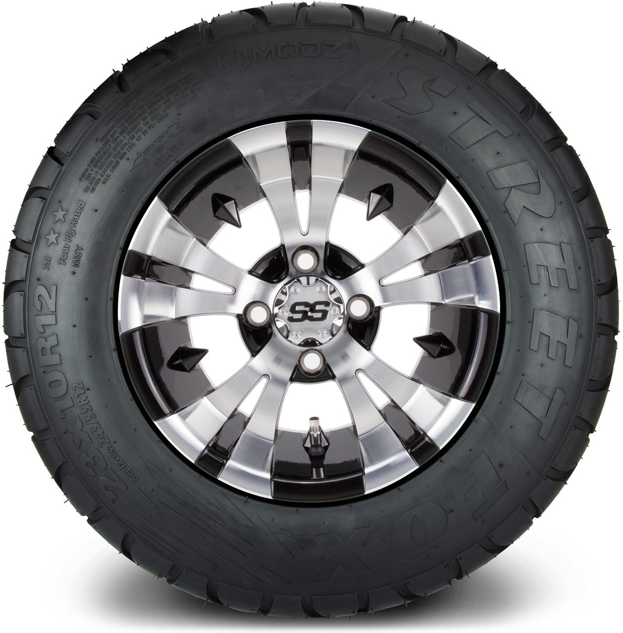 MODZ® 12" Vampire Machined Black - LowPro Tires and Wheels Combo
