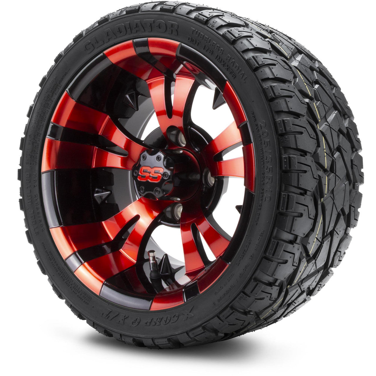 MODZ® 12" Vampire Red and Black - LowPro Tires and Wheels Combo