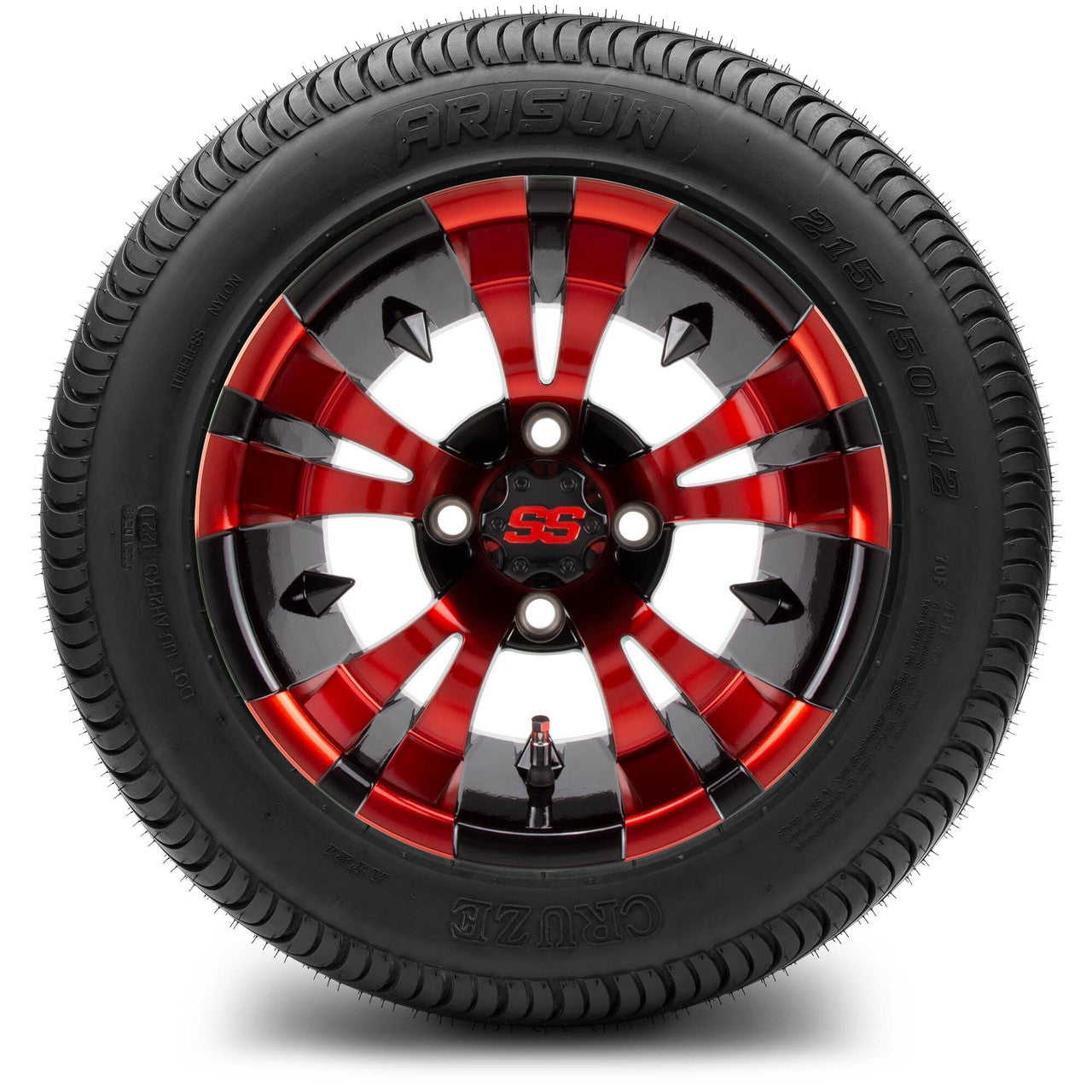 MODZ® 12" Vampire Red and Black - LowPro Tires and Wheels Combo