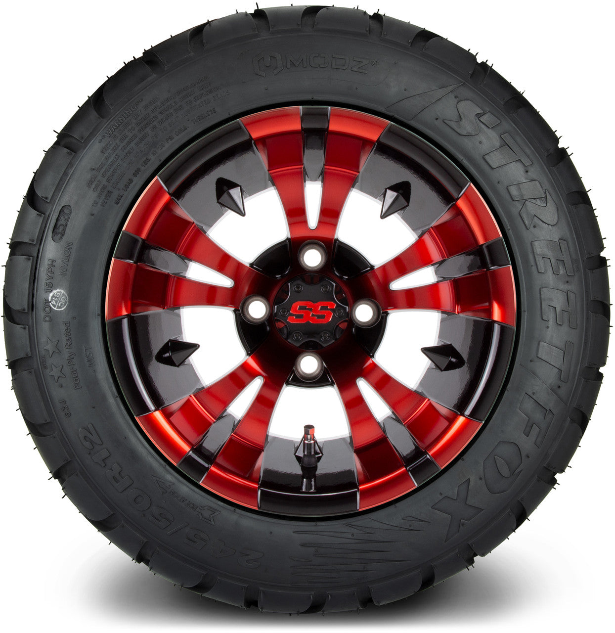 MODZ® 12" Vampire Red and Black - LowPro Tires and Wheels Combo