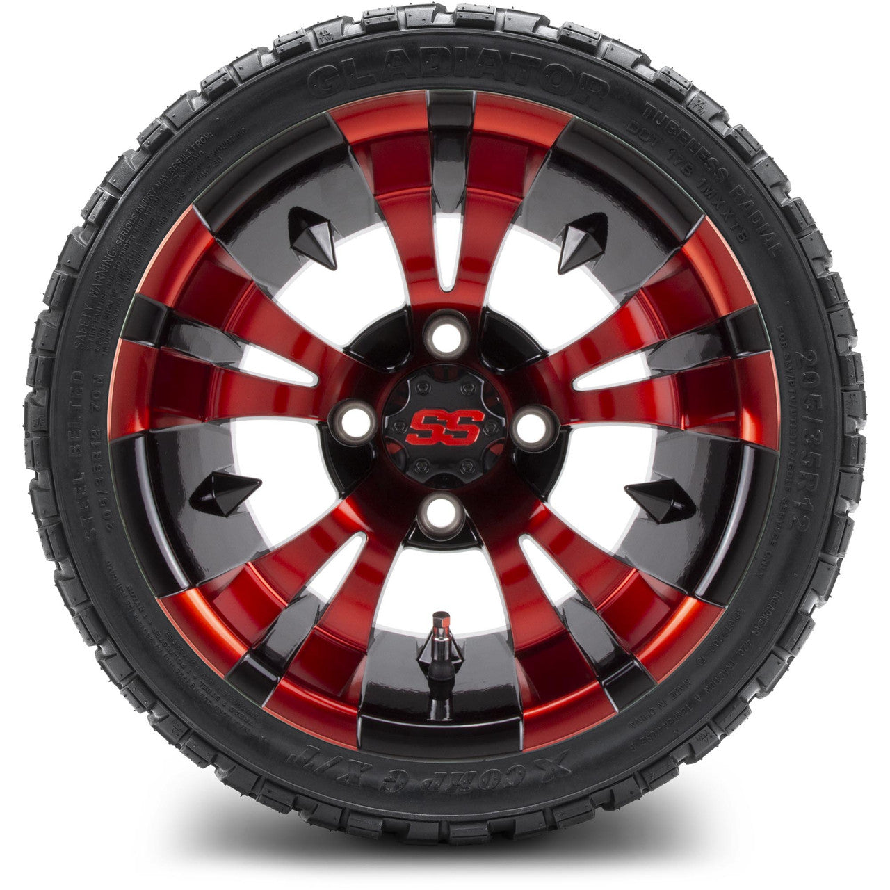 MODZ® 12" Vampire Red and Black - LowPro Tires and Wheels Combo