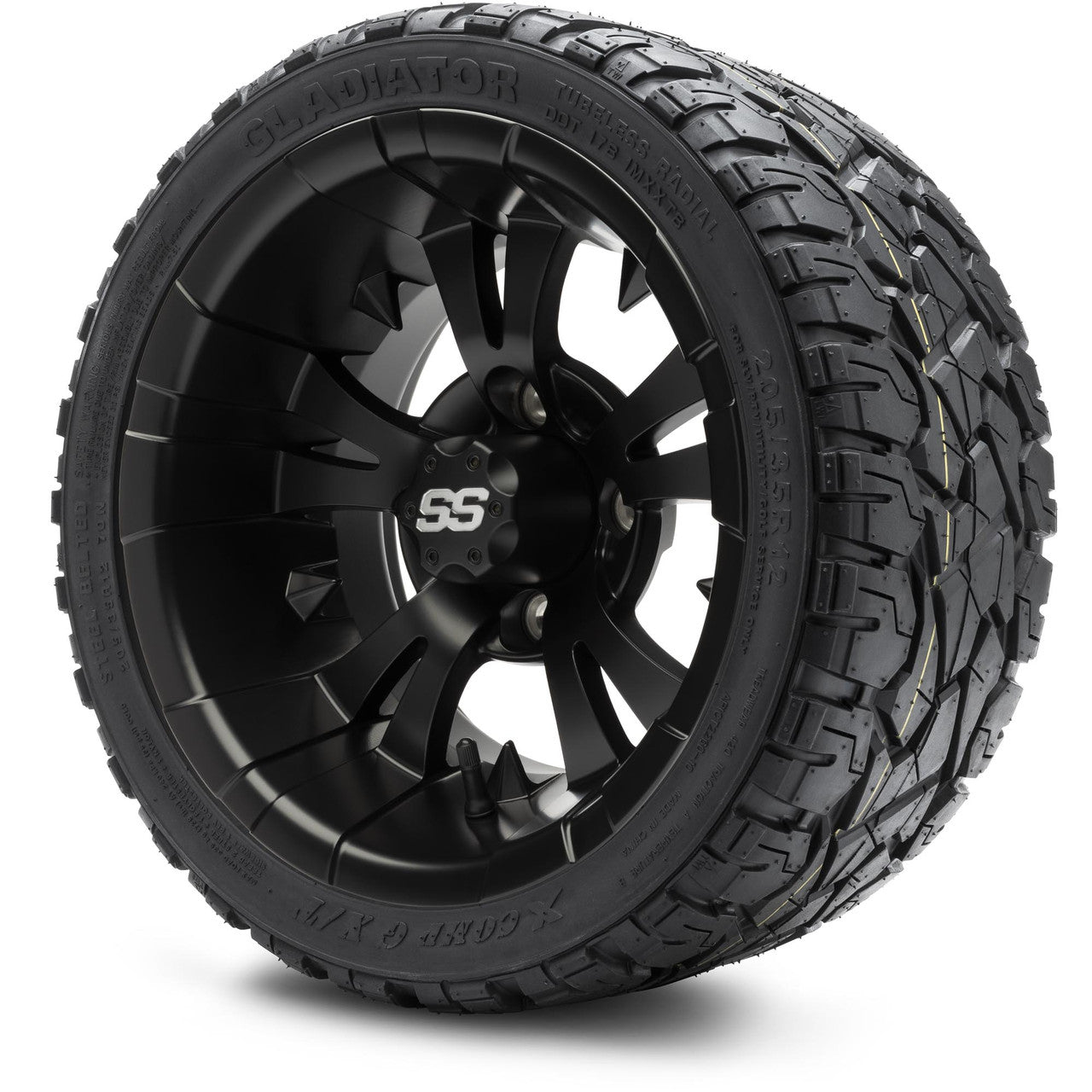 MODZ® 12" Vampire Matte Black - LowPro Tires and Wheels Combo