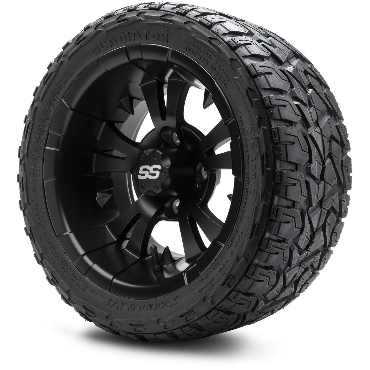 MODZ® 12" Vampire Matte Black - LowPro Tires and Wheels Combo