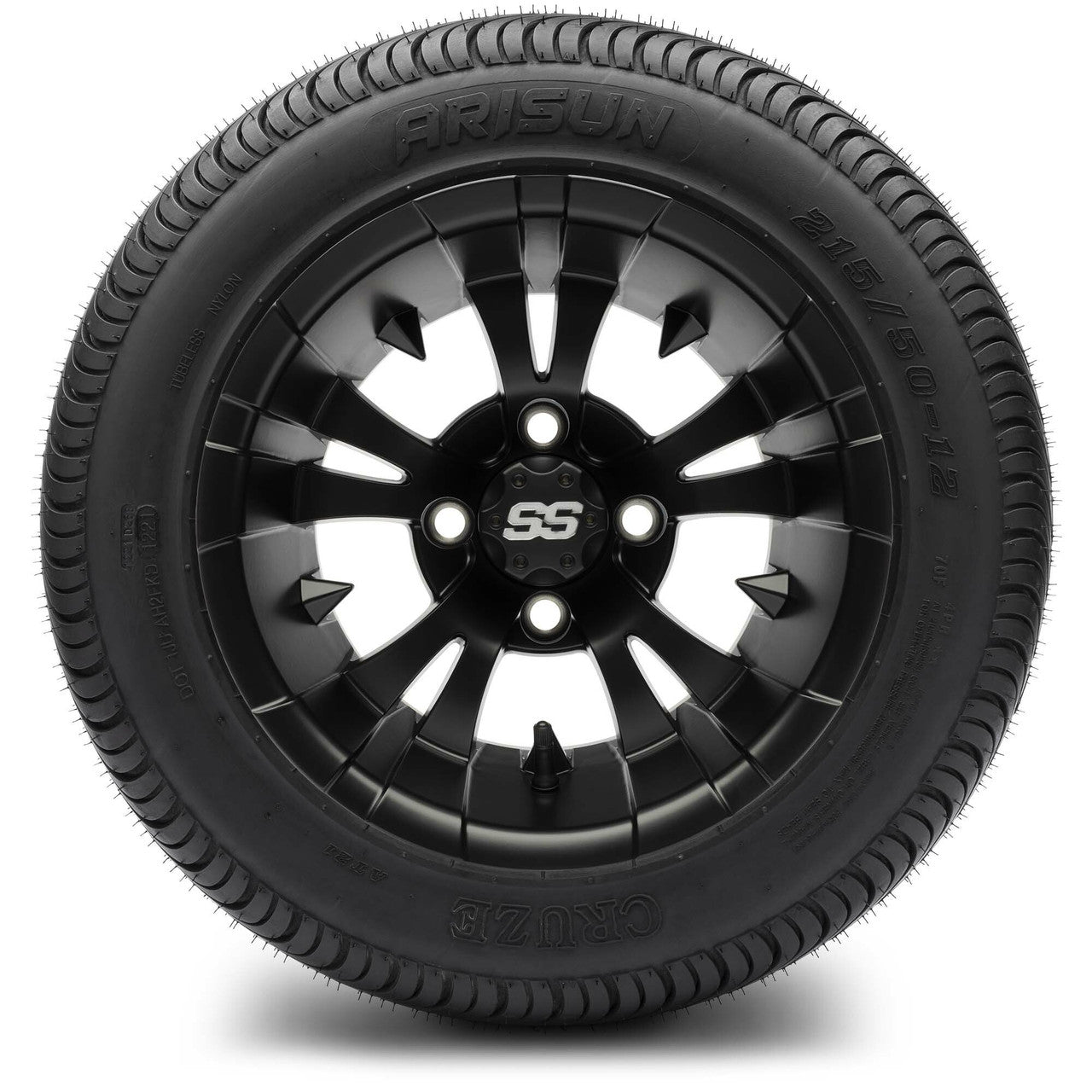 MODZ® 12" Vampire Matte Black - LowPro Tires and Wheels Combo