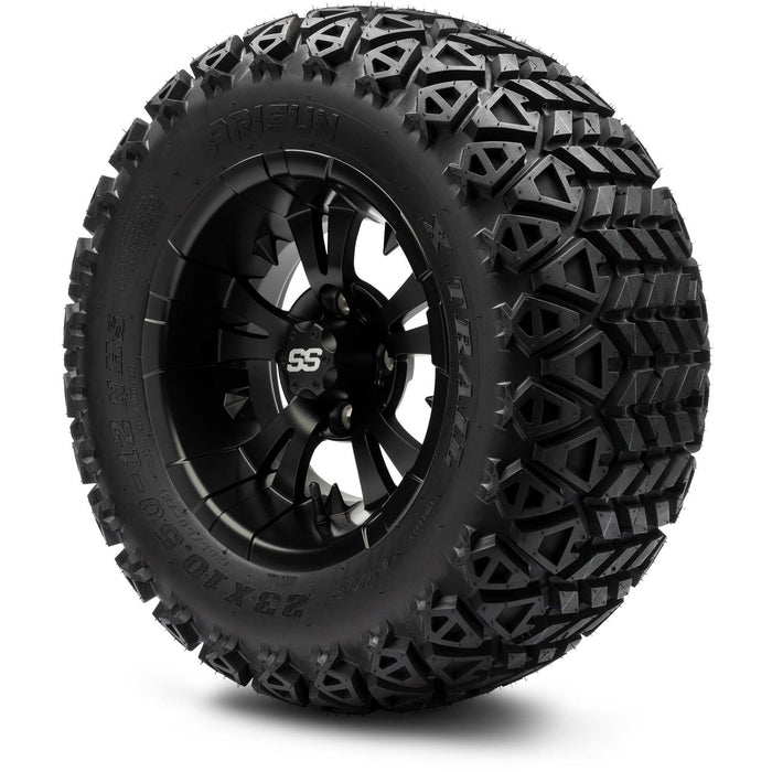 MODZ® 12" Vampire Matte Black - Lifted Tires and Wheels Combo