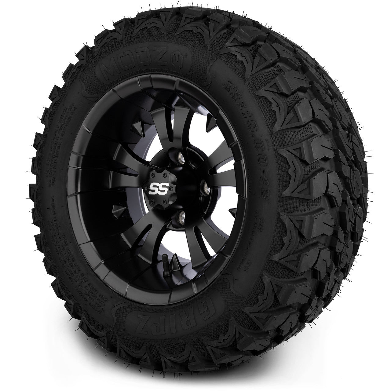 MODZ® 12" Vampire Matte Black - Lifted Tires and Wheels Combo