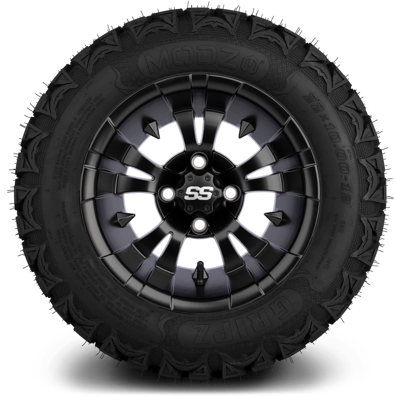 MODZ® 12" Vampire Matte Black - Lifted Tires and Wheels Combo