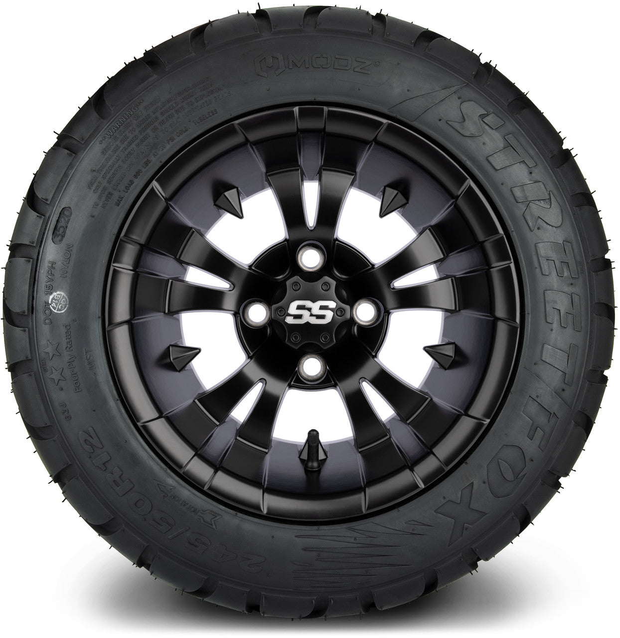 MODZ® 12" Vampire Matte Black - LowPro Tires and Wheels Combo