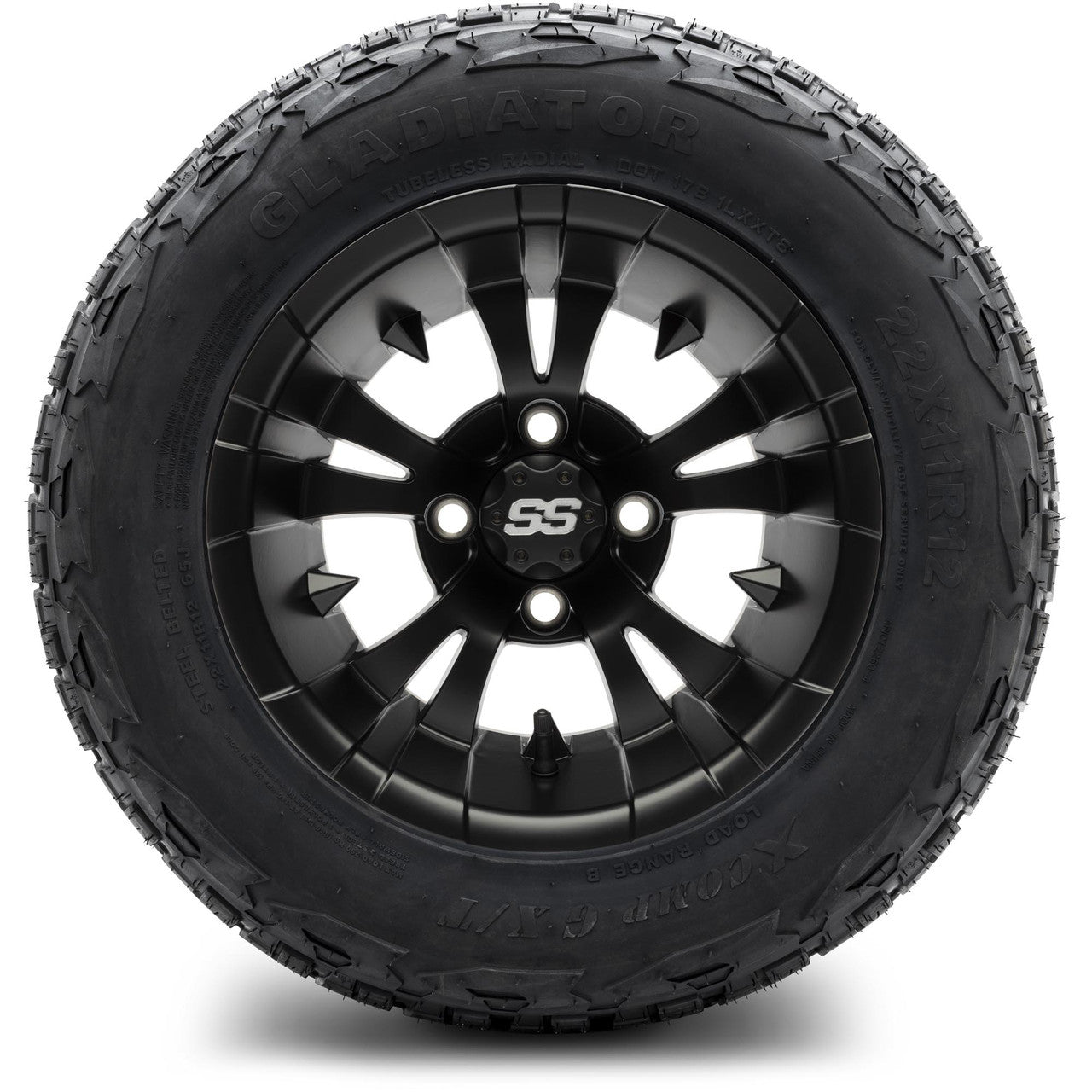 MODZ® 12" Vampire Matte Black - Lifted Tires and Wheels Combo