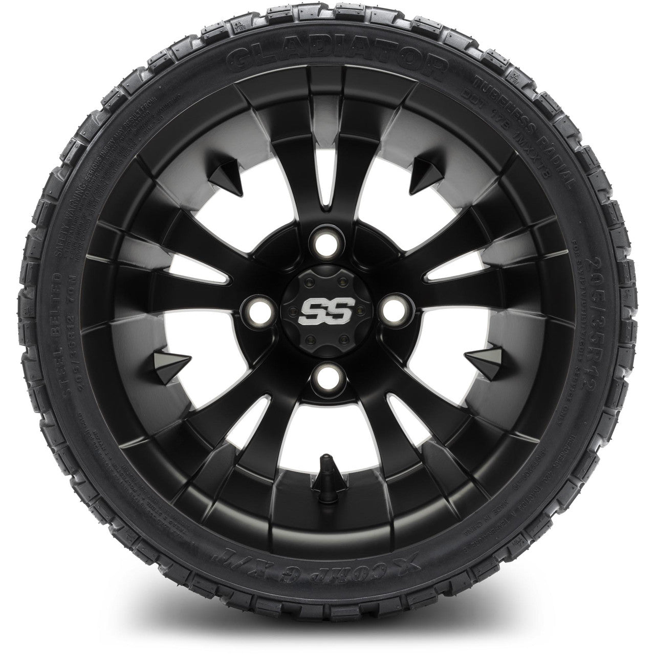 MODZ® 12" Vampire Matte Black - LowPro Tires and Wheels Combo