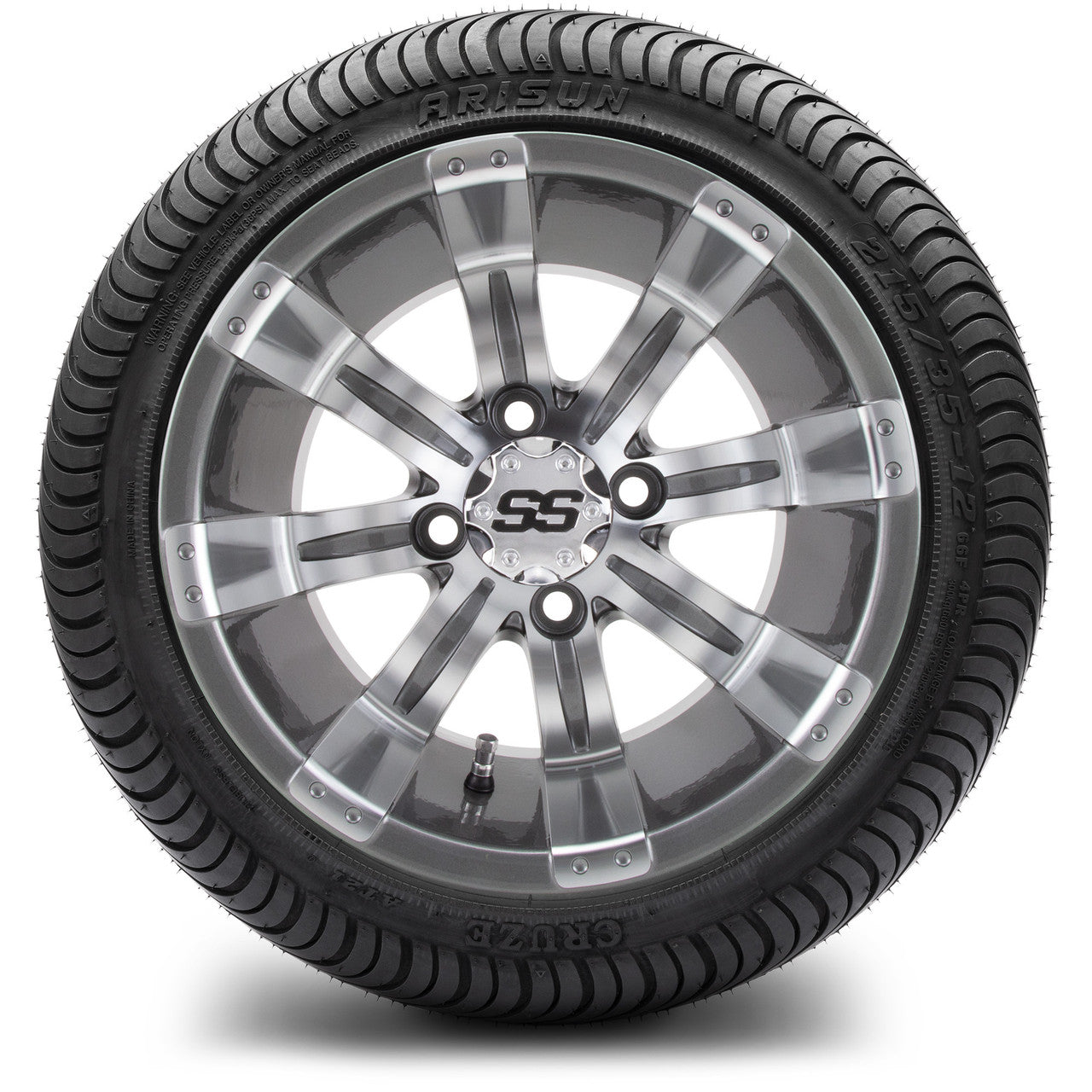 MODZ® 12" Tempest Gunmetal - LowPro Tires and Wheels Combo
