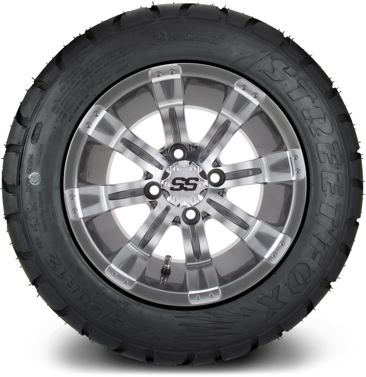 MODZ® 12" Tempest Gunmetal - LowPro Tires and Wheels Combo