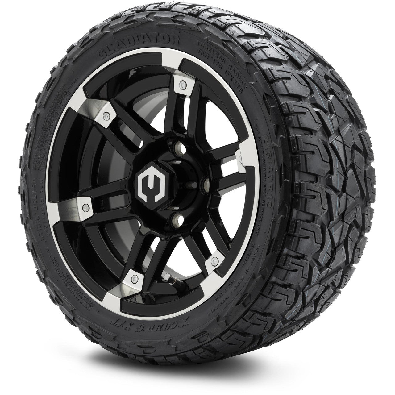 MODZ® 12" Aftershock Machined Black - LowPro Tires and Wheels Combo
