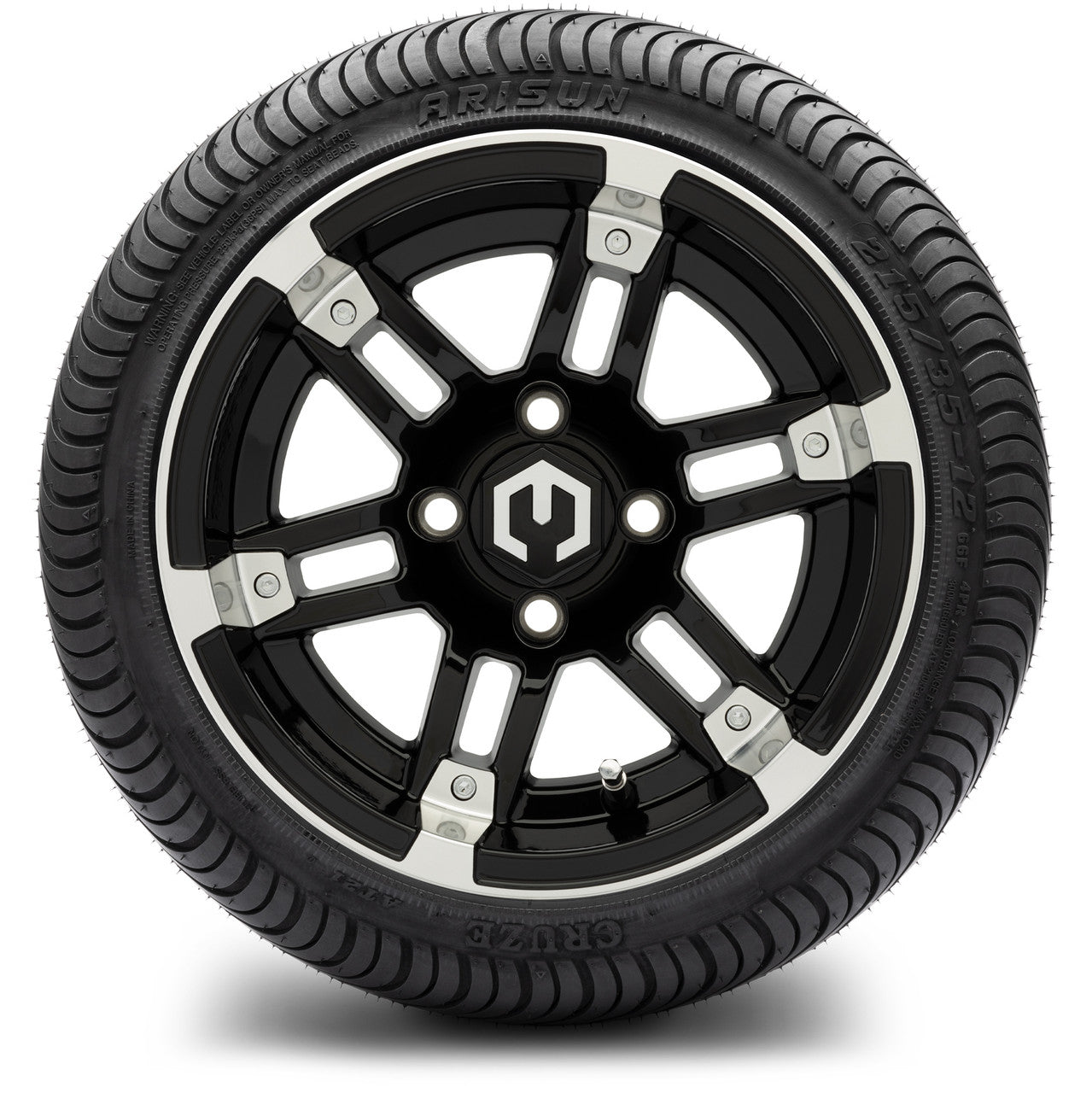 MODZ® 12" Aftershock Machined Black - LowPro Tires and Wheels Combo