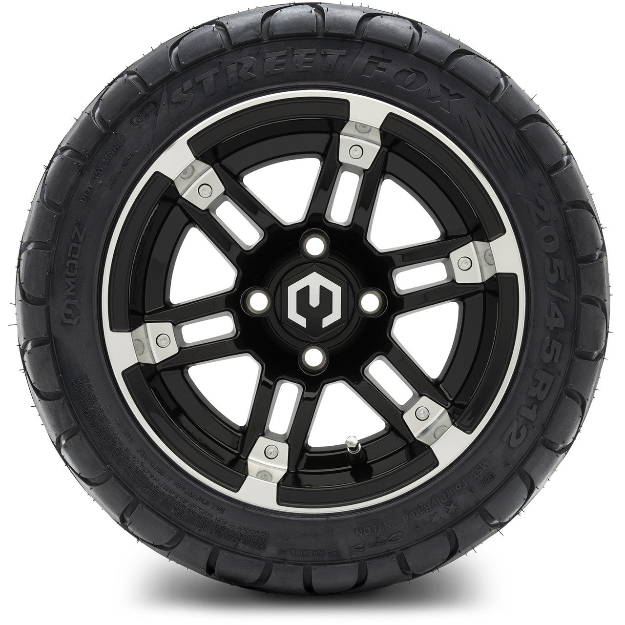 MODZ® 12" Aftershock Machined Black - LowPro Tires and Wheels Combo