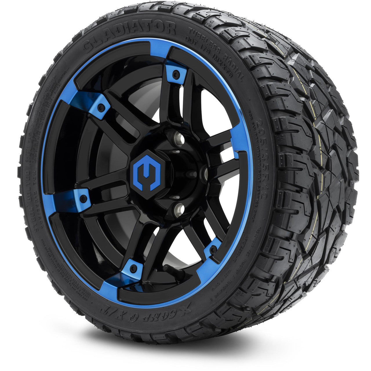 MODZ® 12" Aftershock Blue and Black - LowPro Tires and Wheels Combo