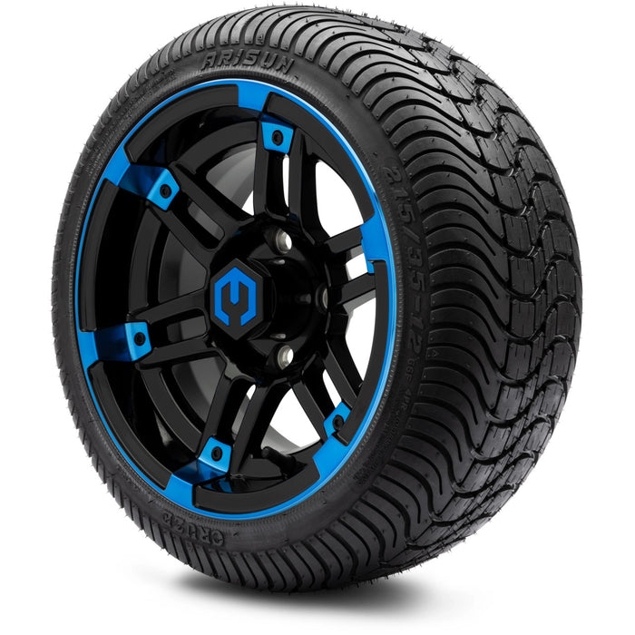 MODZ® 12" Aftershock Blue and Black - LowPro Tires and Wheels Combo