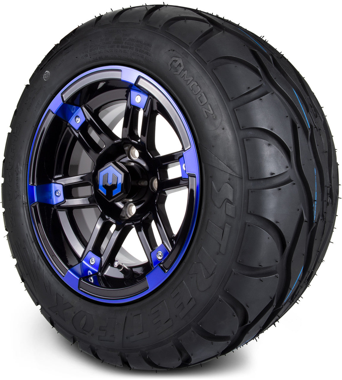 MODZ® 12" Aftershock Blue and Black - LowPro Tires and Wheels Combo