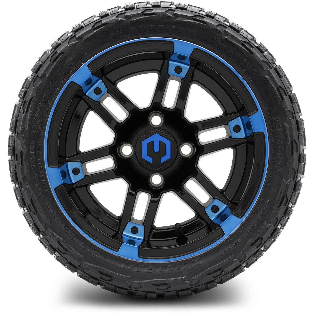 MODZ® 12" Aftershock Blue and Black - LowPro Tires and Wheels Combo