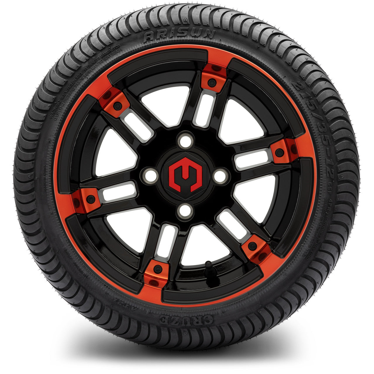 MODZ® 12" Aftershock Red and Black - LowPro Tires and Wheels Combo