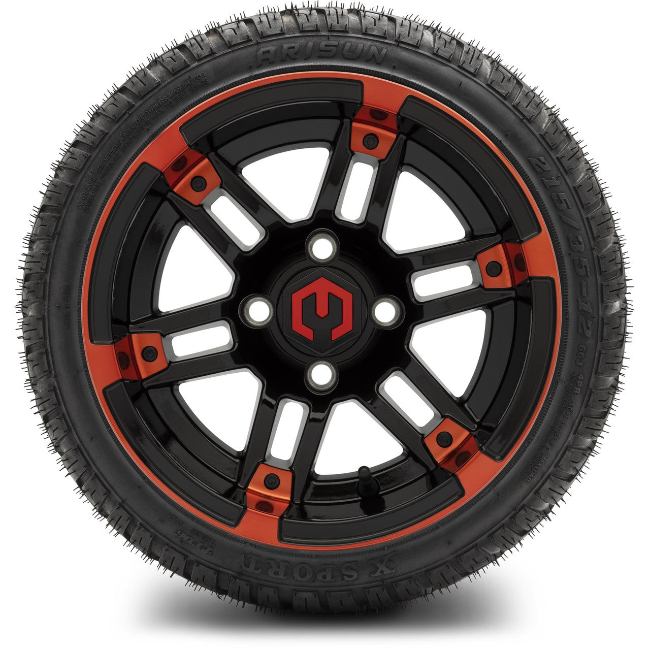 MODZ® 12" Aftershock Red and Black - LowPro Tires and Wheels Combo