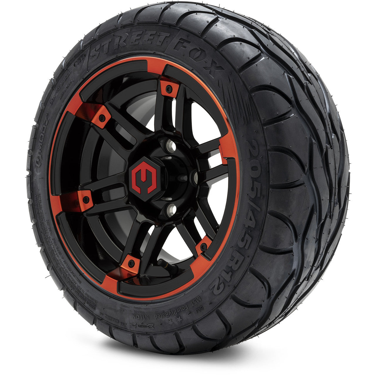 MODZ® 12" Aftershock Red and Black - LowPro Tires and Wheels Combo