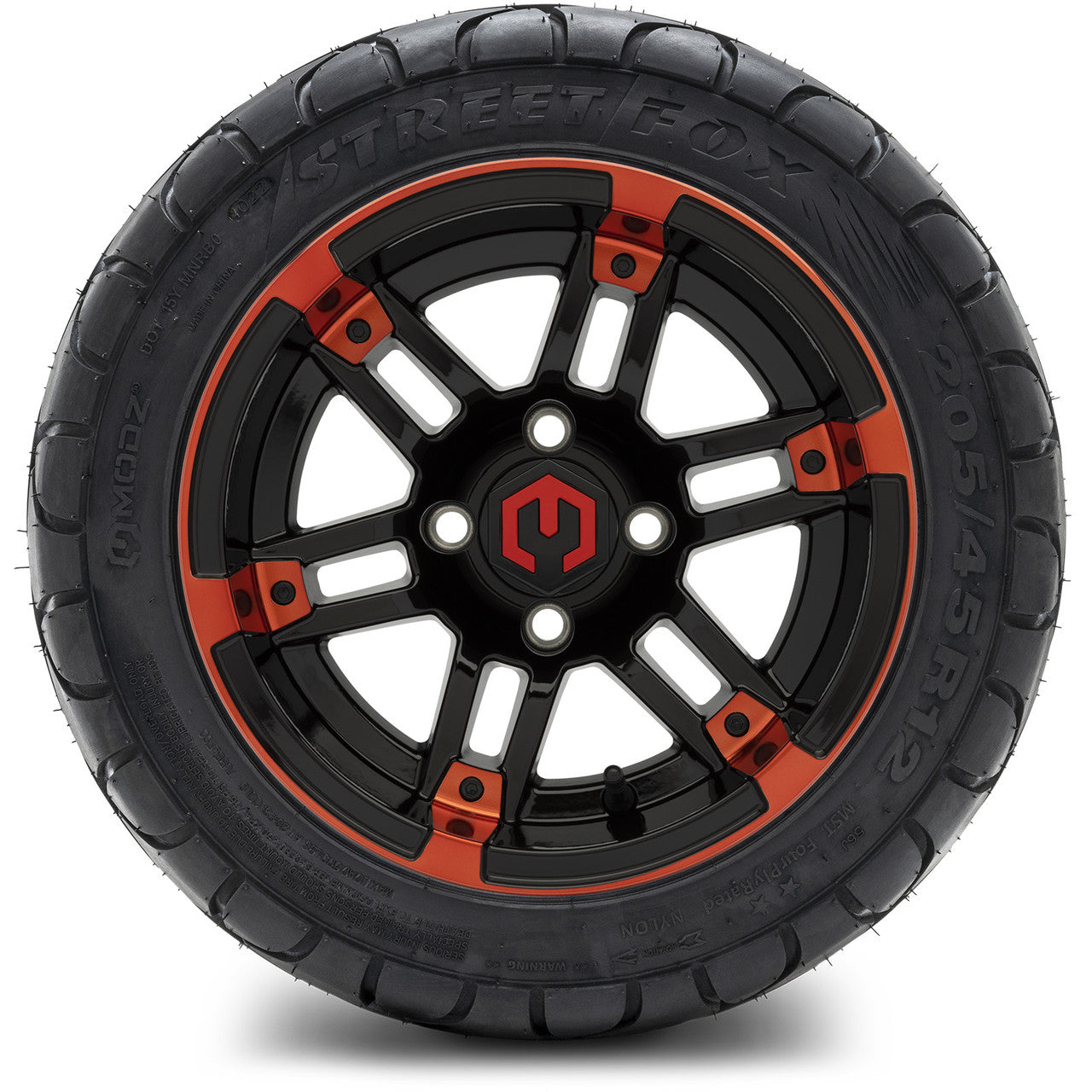 MODZ® 12" Aftershock Red and Black - LowPro Tires and Wheels Combo
