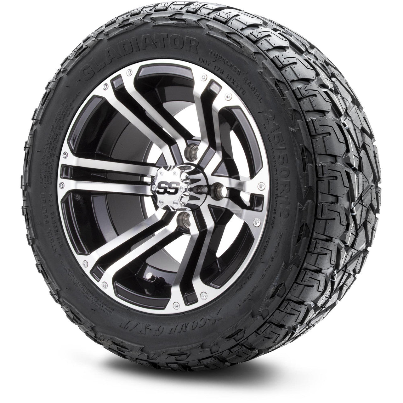 MODZ® 12" Enforcer Machined Black - Lifted Tires and Wheels Combo
