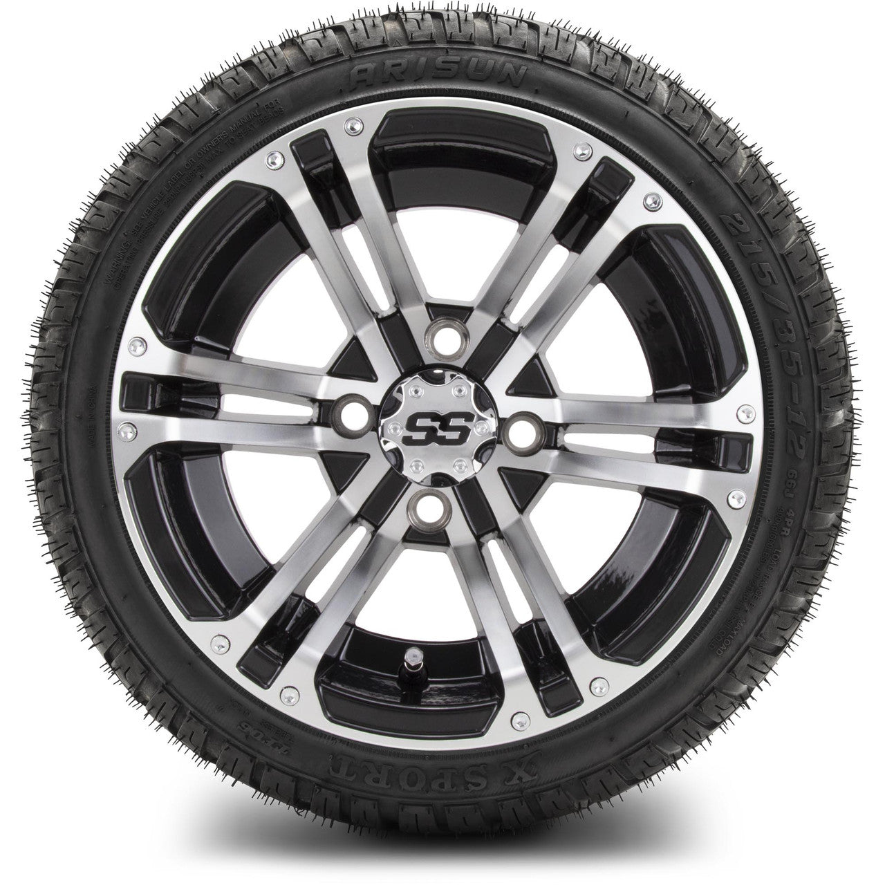 MODZ® 12" Enforcer Machined Black - LowPro Tires and Wheels Combo