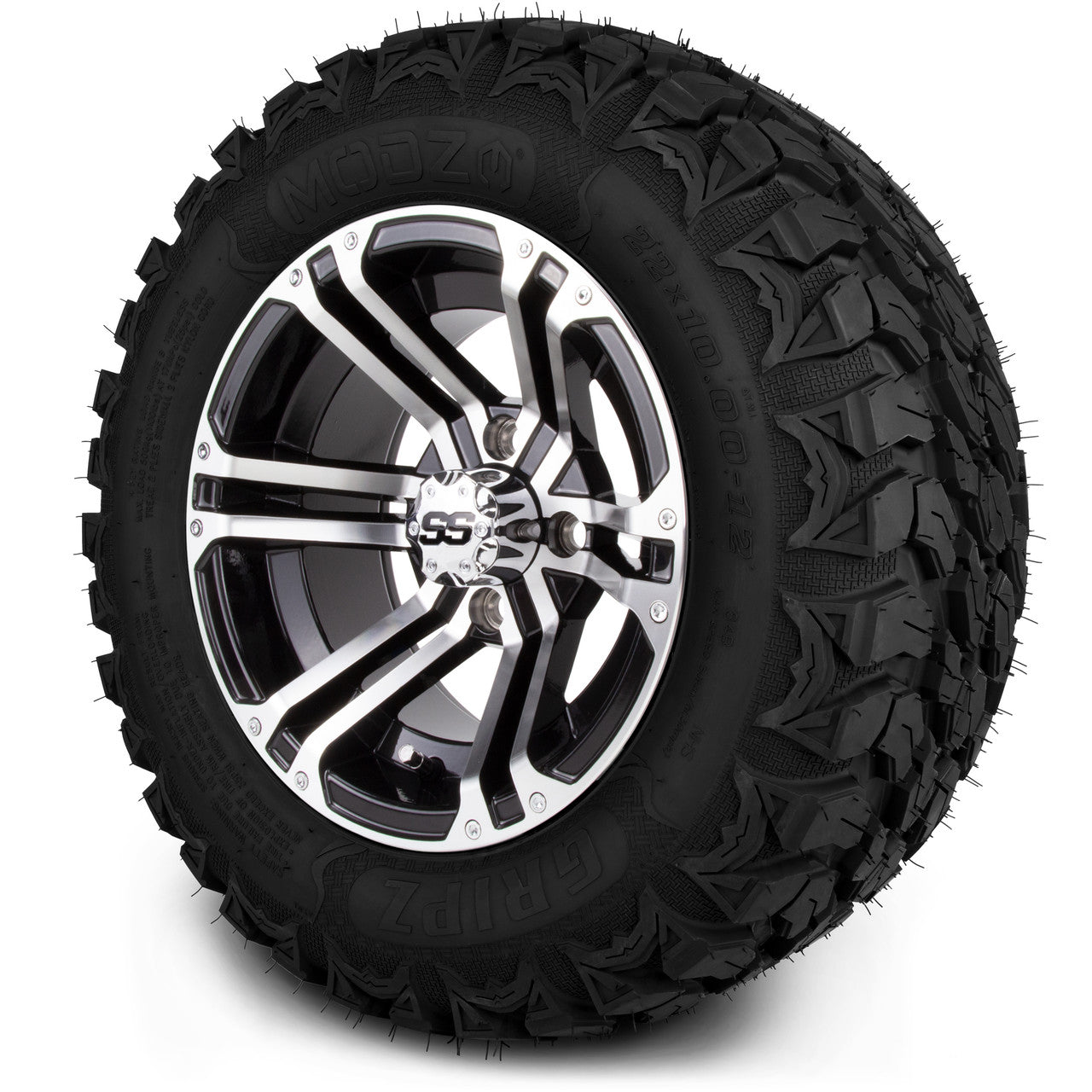 MODZ® 12" Enforcer Machined Black - Lifted Tires and Wheels Combo