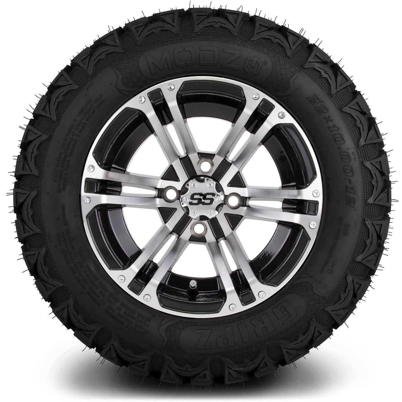 MODZ® 12" Enforcer Machined Black - Lifted Tires and Wheels Combo