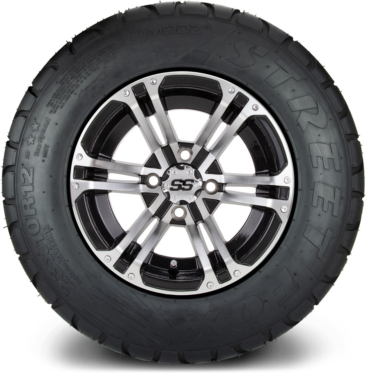 MODZ® 12" Enforcer Machined Black - Lifted Tires and Wheels Combo