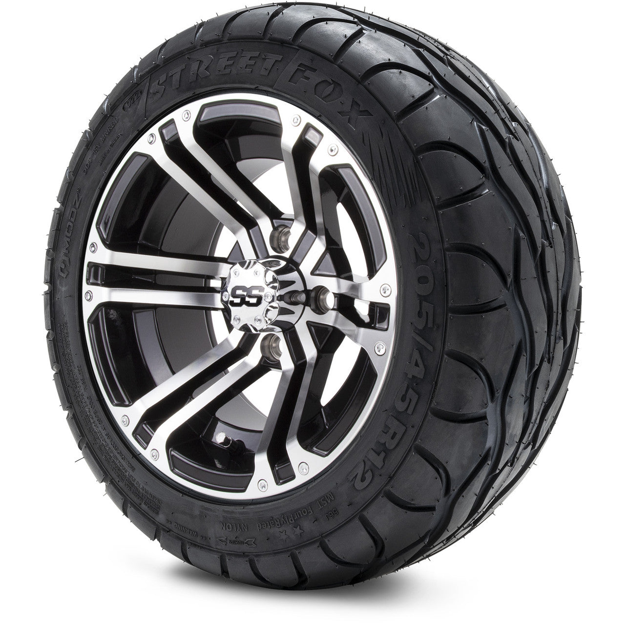 MODZ® 12" Enforcer Machined Black - LowPro Tires and Wheels Combo