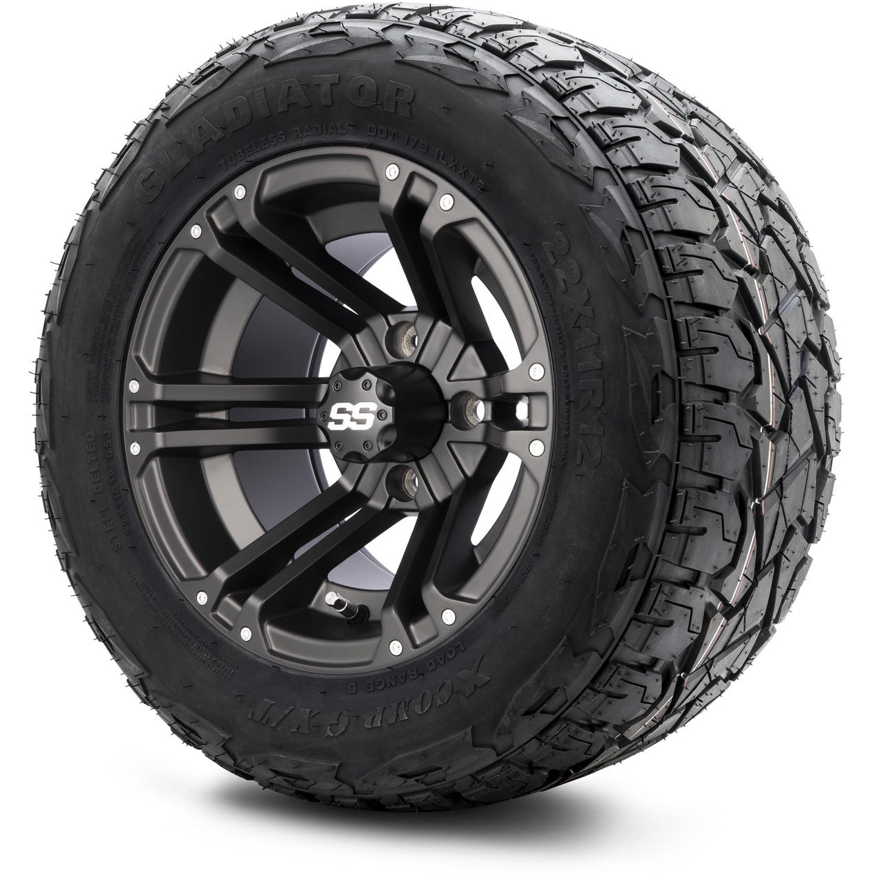MODZ® 12" Enforcer Matte Black - Lifted Tires and Wheels Combo