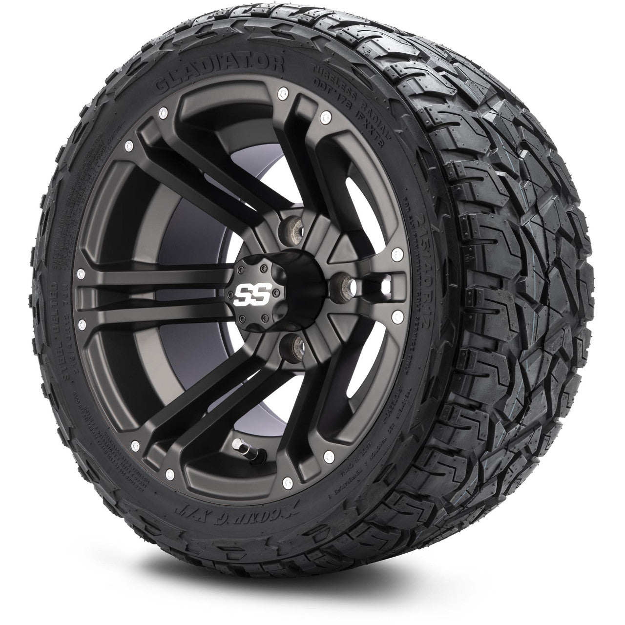 MODZ® 12" Enforcer Matte Black - LowPro Tires and Wheels Combo