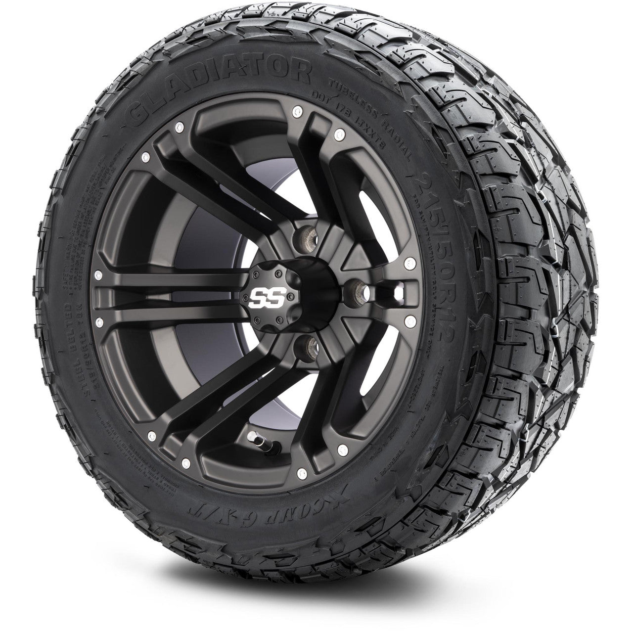 MODZ® 12" Enforcer Matte Black - Lifted Tires and Wheels Combo
