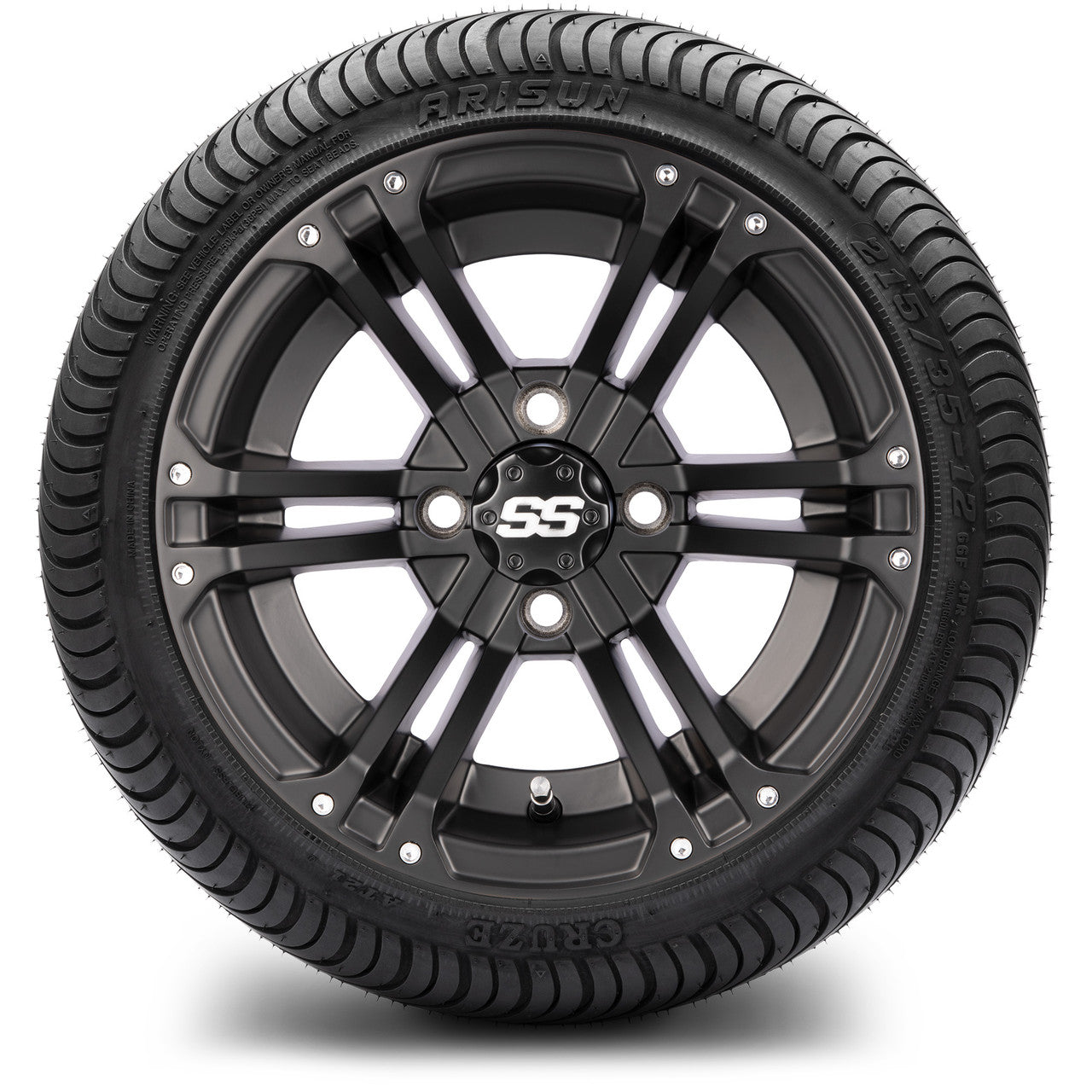 MODZ® 12" Enforcer Matte Black - LowPro Tires and Wheels Combo