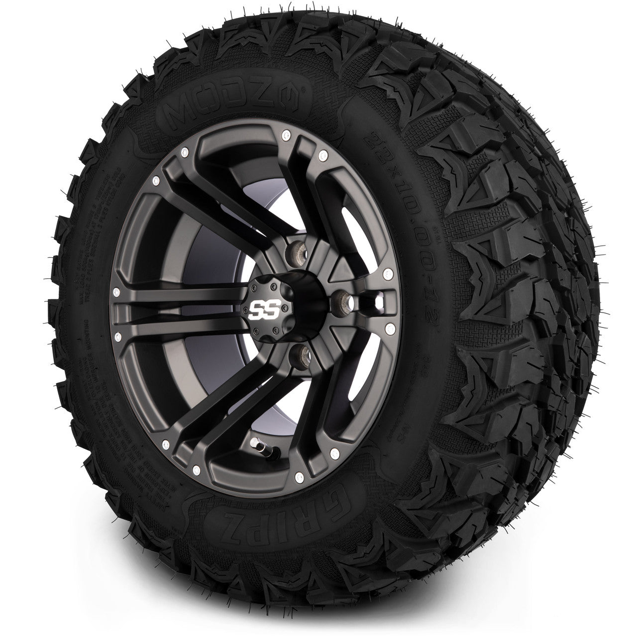 MODZ® 12" Enforcer Matte Black - Lifted Tires and Wheels Combo
